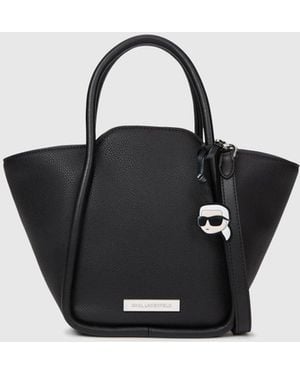 KARL LAGERFELD Ikon Pebble Small Tote Bag - Black