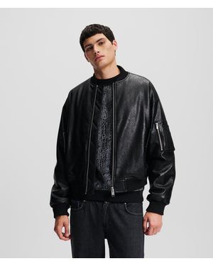 KL Jeans Blouson Aviateur Enduit - Noir