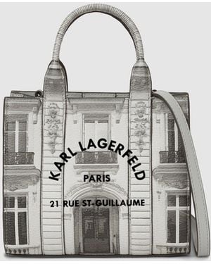 KARL LAGERFELD Exclusive Maison De Karl Mini Tote Bag, Multicoloured - White