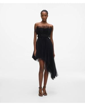 KARL LAGERFELD Asymmetric Tulle Dress - White