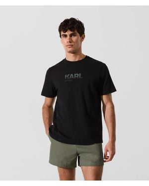 KARL LAGERFELD Ombré Logo Beach T-Shirt - Black