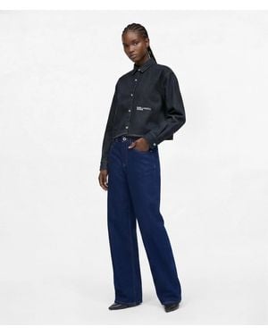 KL Jeans Glitter High-Rise Relaxed Jeans - Blue