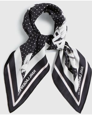 KARL LAGERFELD Ikon Choupette Silk Scarf - Black