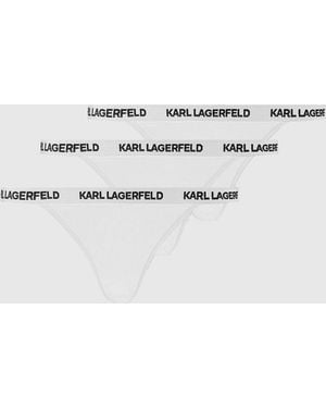 KARL LAGERFELD Logo Brazilian Briefs – 3-Pack - White