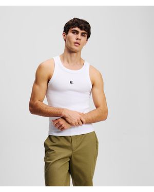 KARL LAGERFELD Monogram Tank Top - White