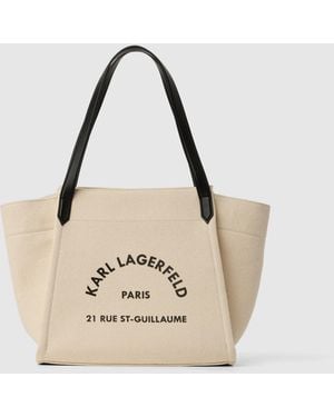 KARL LAGERFELD Rue St-Guillaume Winged Tote Bag - Natural