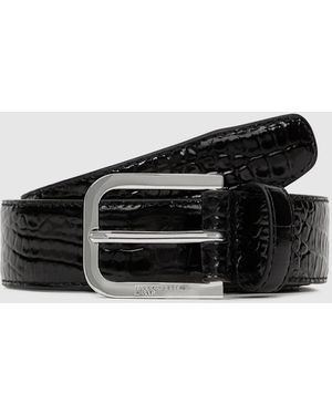 KL Jeans Croco Leather Belt - Black