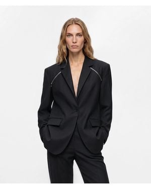 KARL LAGERFELD Transformable Tailored Blazer - Black