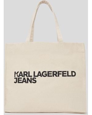 Karl Lagerfeld Logo Canvas Shopper - Natural