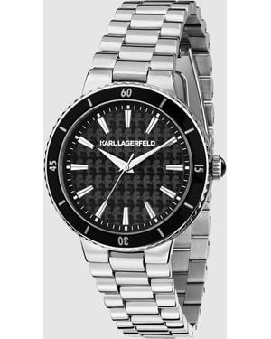 Karl Lagerfeld Montre Ronde Kameo, Femme, Taille - Blanc