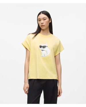 KARL LAGERFELD Ikon Choupette Oversized T-Shirt - Natural