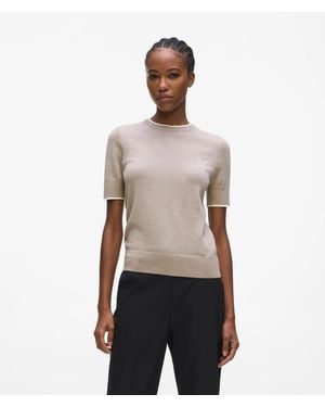 KARL LAGERFELD Merino Wool T-Shirt - Natural
