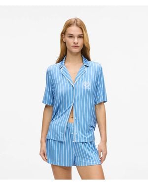 KARL LAGERFELD Striped Short Pyjama Set - Blue