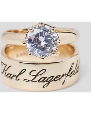 Karl Lagerfeld Hotel Karl Double Ring - Metallic