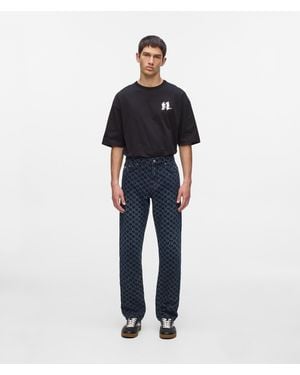 Karl Lagerfeld All-Over Monogram Jeans - Blue