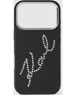 KARL LAGERFELD Signature Studs Iphone 17 Pro Max Case - Black