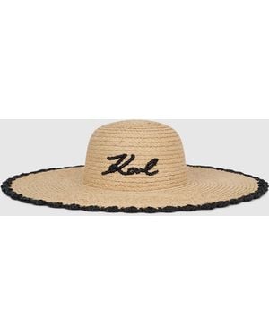 KARL LAGERFELD K/Signature Strandhut Mit Muscheldesign, Damen, Größe