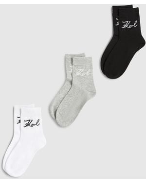 KARL LAGERFELD Signature Socks – 3-Pack - White