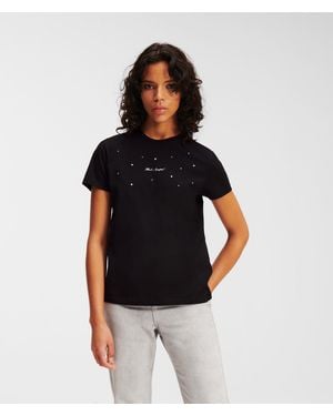 Karl Lagerfeld Rhinestone T-shirt - Black