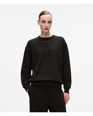 Karl Lagerfeld Strass-Sweatshirt - Schwarz