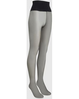 KARL LAGERFELD Signature Seamed Tights - White