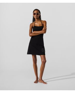 KARL LAGERFELD Ikon Rhinestone Beach Dress - Blue