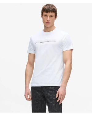 KL Jeans Slim Striped Logo T-Shirt - White