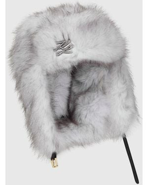 KARL LAGERFELD K/Studio Faux-Fur Trapper Hat - Grey