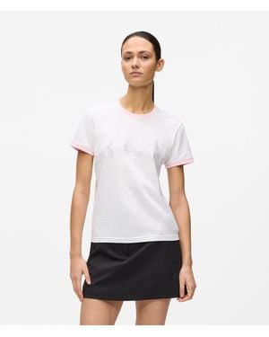 KARL LAGERFELD Exclusive Rhinestone Logo T-Shirt - White