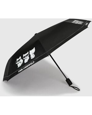 KARL LAGERFELD Ikon Choupette Small Umbrella - Black