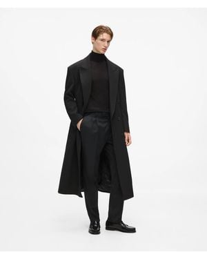 KARL LAGERFELD Kl Studio Longline Wool Coat - Black