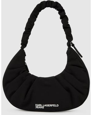KL Jeans Gathered Small Hobo Bag - Black