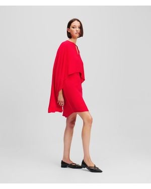 Karl Lagerfeld Short Cape Dress - Red