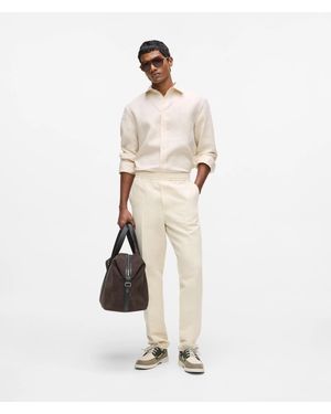 KARL LAGERFELD Linen Suit Trousers - Brown