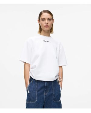 KL Jeans Tie Detail Ruched T-Shirt - White