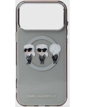 KARL LAGERFELD Ikon Karl Trio Iphone 17 Pro Max Case - Grey