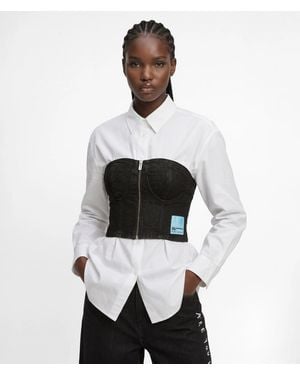 KL Jeans Klj X Pietro Terzini Denim-Bandeau-Top, Damen, Größe - Weiß
