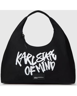 KL Jeans Slouchy Karl Quote Tote Bag - Black