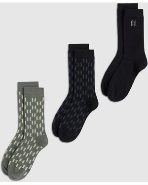 KARL LAGERFELD Monogram Socks – 3-Pack, Multicoloured