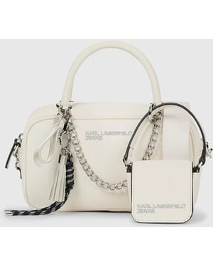 KL Jeans Charms Top-Handle Crossbody Bag - Natural