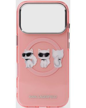 KARL LAGERFELD Ikon Choupette Trio Iphone 17 Pro Case - Pink