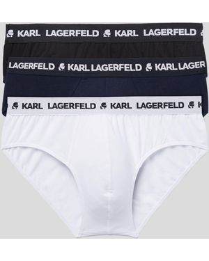 KARL LAGERFELD Logo Briefs – 3-Pack - White