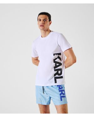 KARL LAGERFELD Logo Beach T-Shirt - White