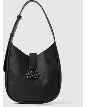 KARL LAGERFELD K/Autograph Swing Hobo Bag - Black