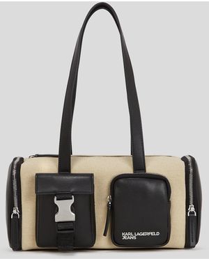 KL Jeans Utility Canvas Shoulder Bag - White