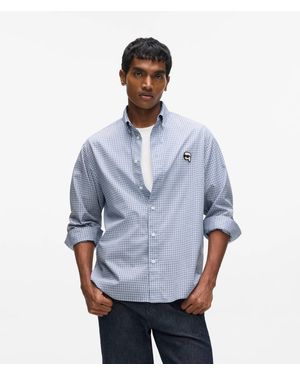 KARL LAGERFELD Ikon Checked Shirt - Blue