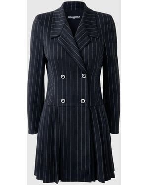 KARL LAGERFELD Pinstripe Knitted Blazer Dress - Blue