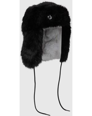 KL Jeans Monogram Faux-Fur Trapper Cap - Black