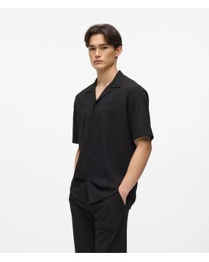 KARL LAGERFELD Monogram Short-Sleeved Shirt - Black