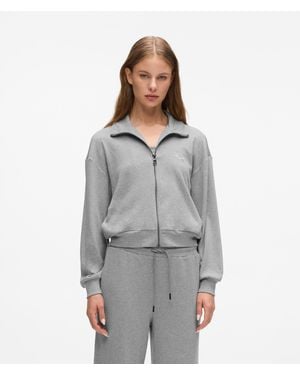 Karl Lagerfeld Signature Zip-Up Lounge Sweatshirt - Grey